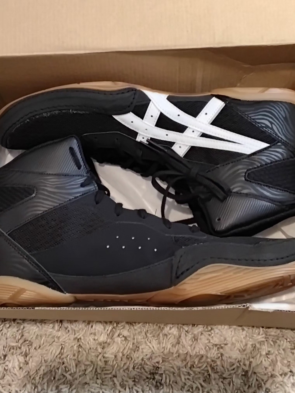 ASICS Matflex 7 Black/White Wrestling Shoes Men's Size 13 (EUR 47) 1081A051-001